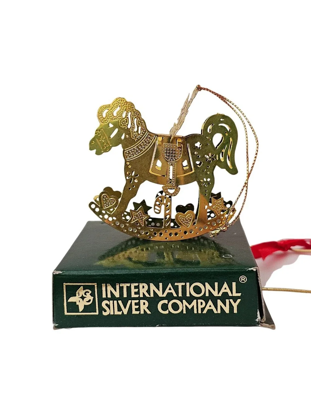 1991 International Silver Company Solid Brass Rocking Horse Ornament